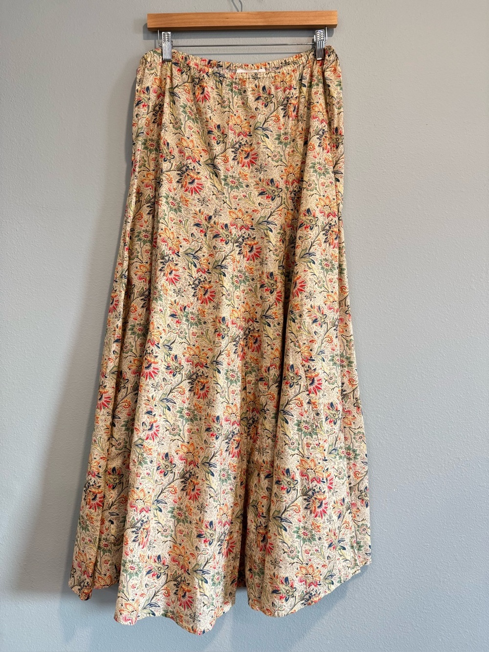 THE GREAT. The Godet Floral A-Line Maxi Skirt Boho Euro Summer Cottage Size2/M